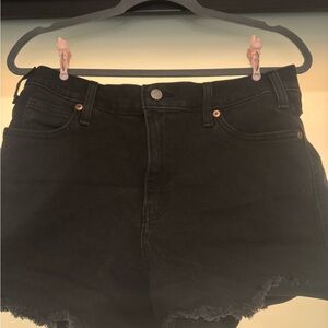 Signature by Levi Strauss Black Denim High-Rise Frayed Shorts